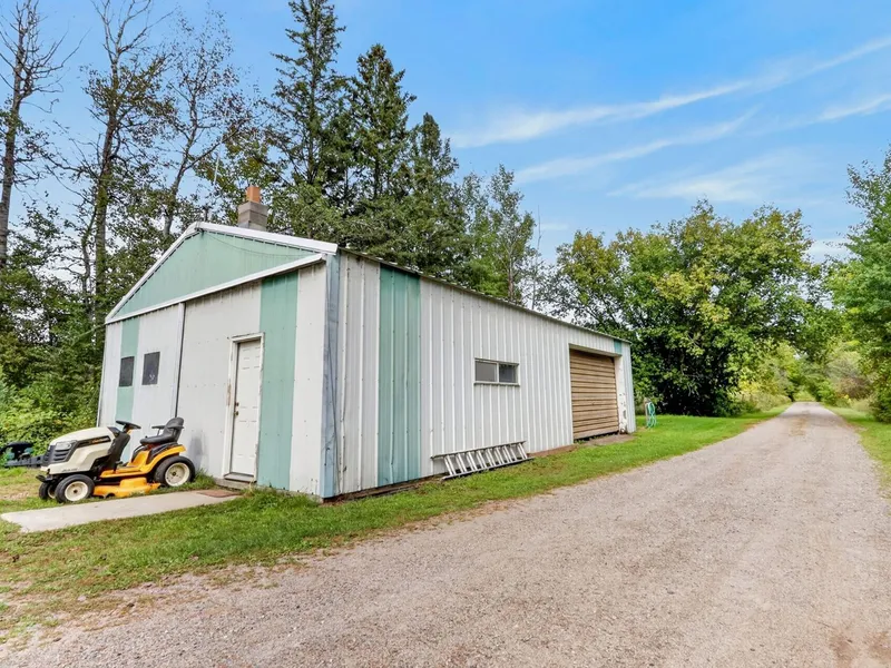 Detached garage beside the house
