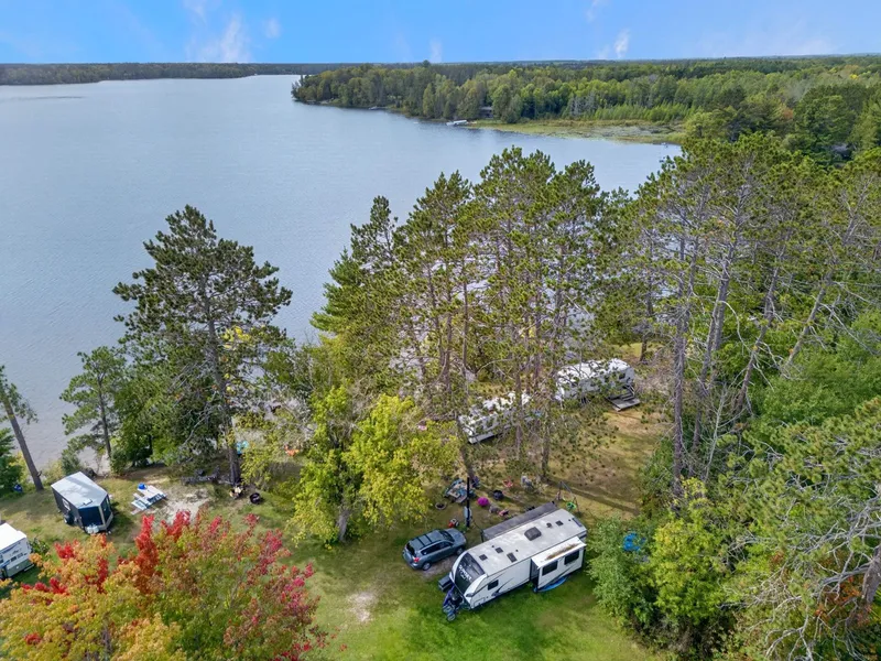 Aerial view of the shoreline