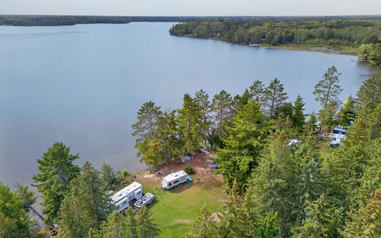 Aerial view looking down the shore