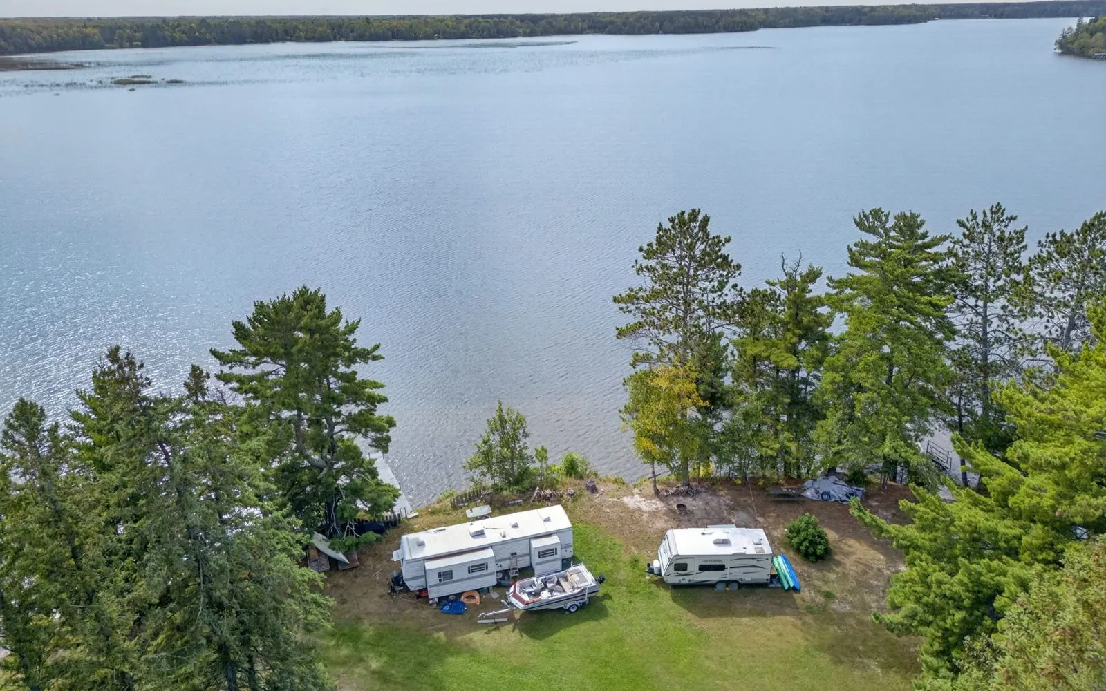 Aerial view of the property from the lake side