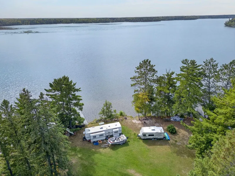 Aerial view of the property from the lake side