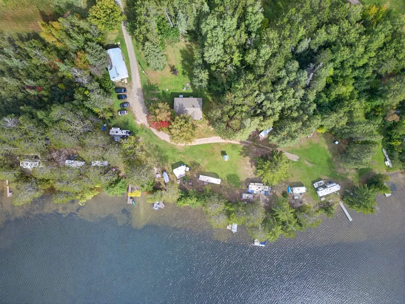 Aerial view of the shoreline