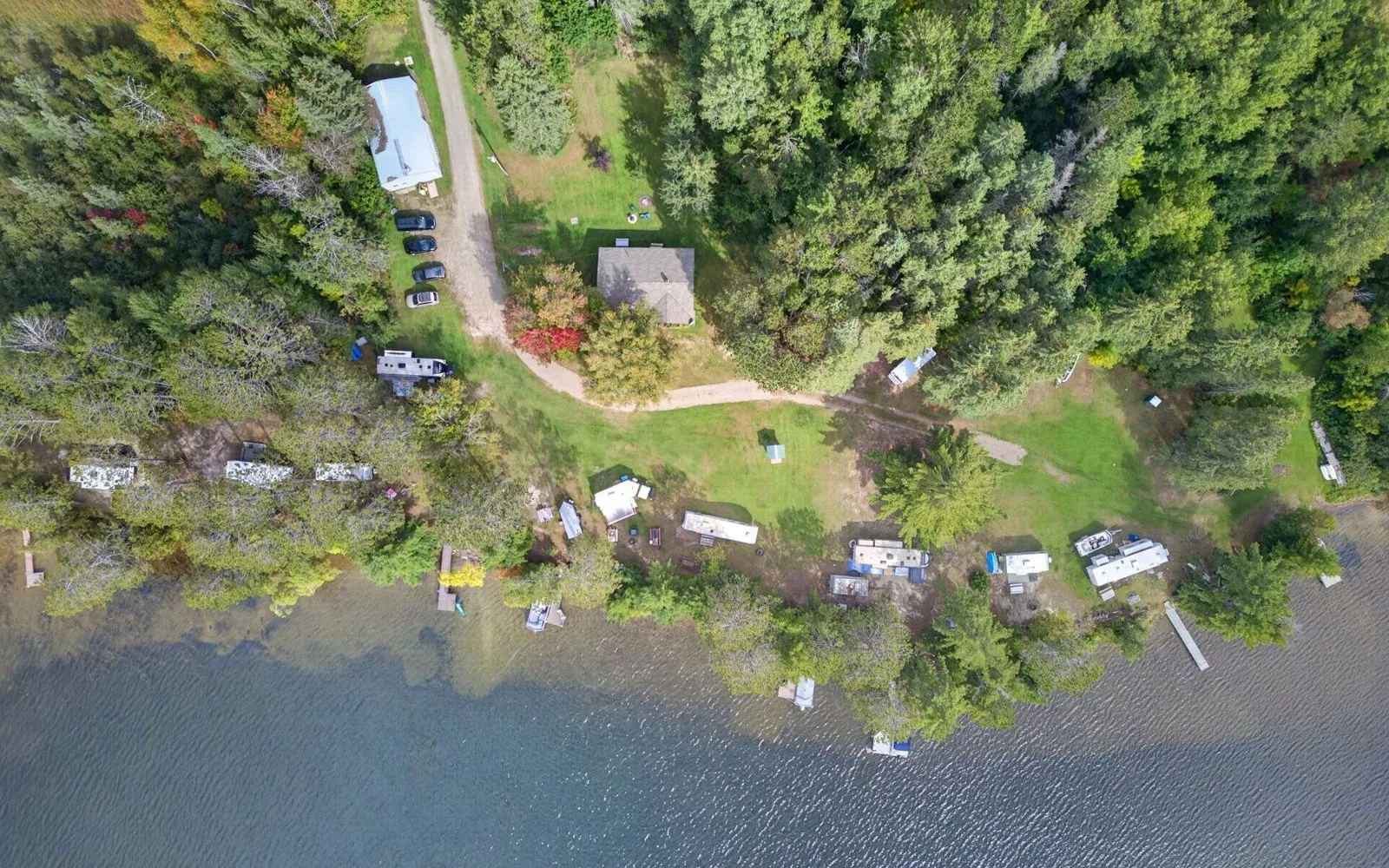 Aerial view of the shoreline